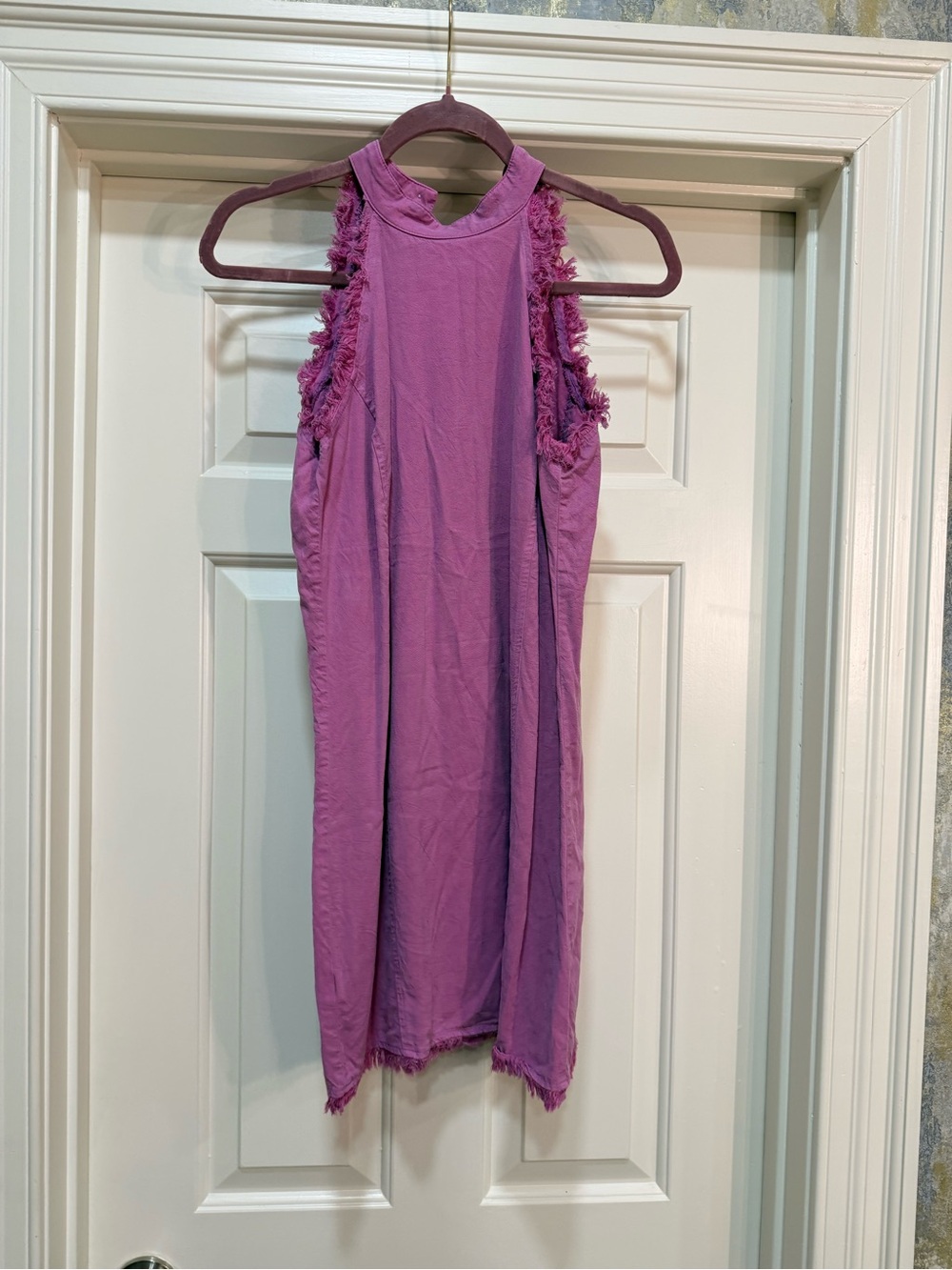 Maven West Pink Fringe-Trim Sleeveless Tunic